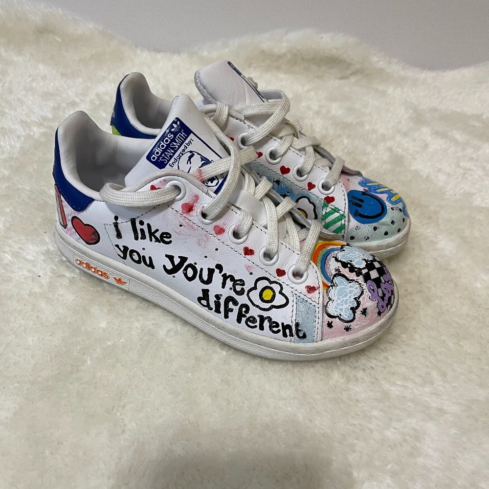 Stan Smith Kids Custom Sneakers Size 12K